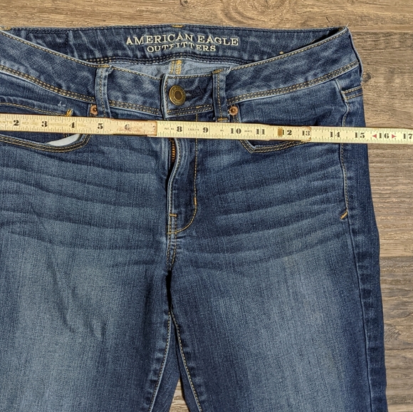 American Eagle Womens Blue Super Skinny Size 6 Reg 26" inseam - Picture 9 of 11